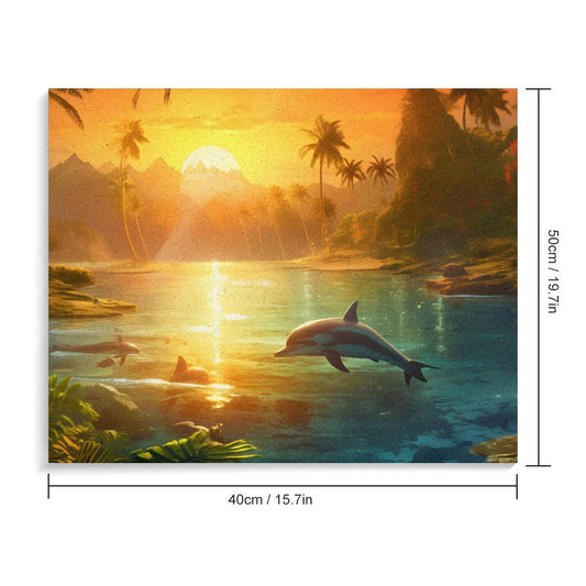 Paint by Number SolarLab_Dolphins_tropical_sea_island_sunlight_fantasy_stock_il_a1e3c590-502d-47a3-b8a0-58084a7f2d16 Style 20*16inch (50*40CM) normal-online-PERSONAL DESIGN