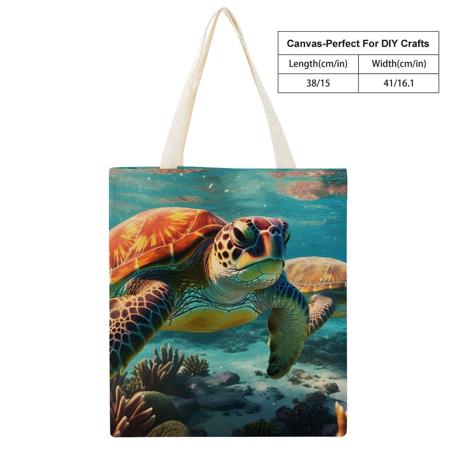 Canvas Tote Bag Double Side, Sea Turtles, B001A005 - iTopMax