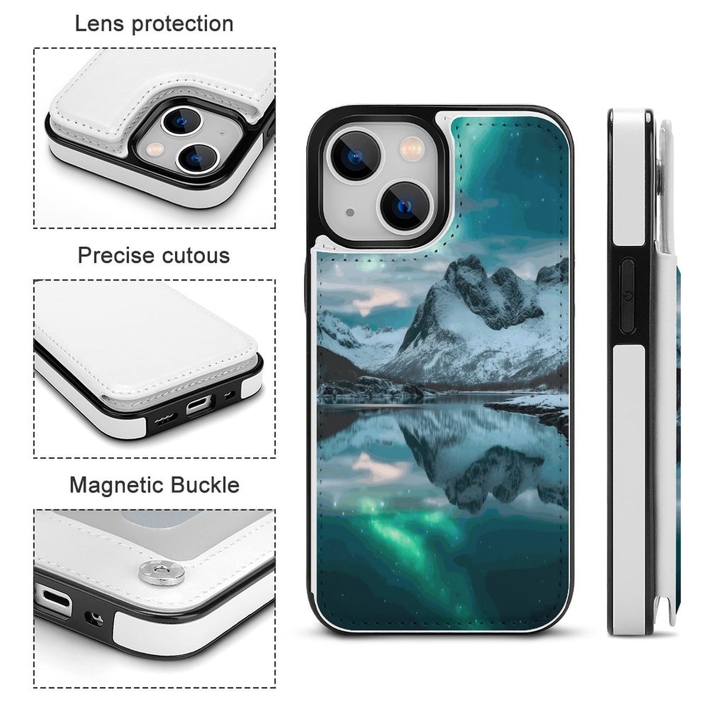 Mobile Phone Case for Apple IPhone 14 SolarLab_Norwegian_aurora_winter_mountains_forests_lake_hyper-d_2b797c5c-a847-440b-ba22-5bdd5b69435c normal-online-PERSONAL DESIGN
