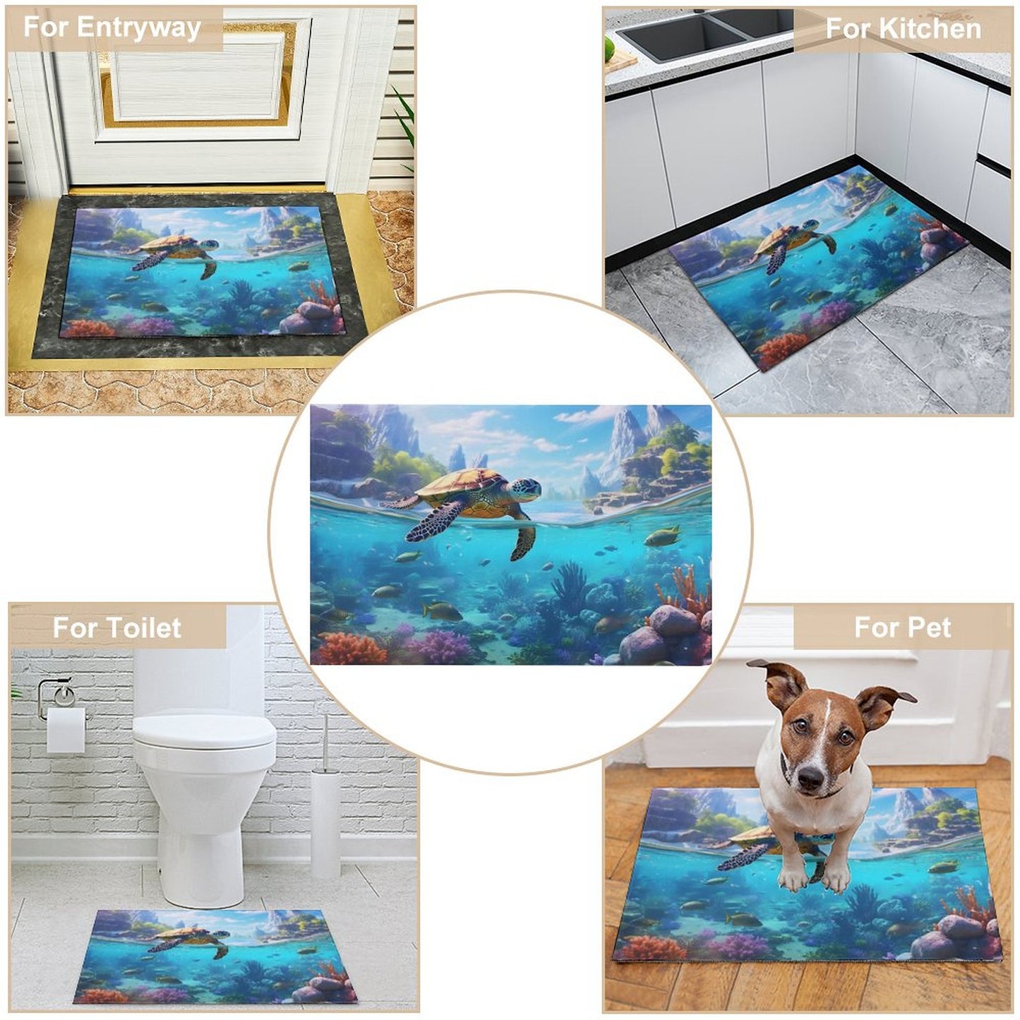 Crystal velvet carpet sea turtles htc01a011 - iTopMax