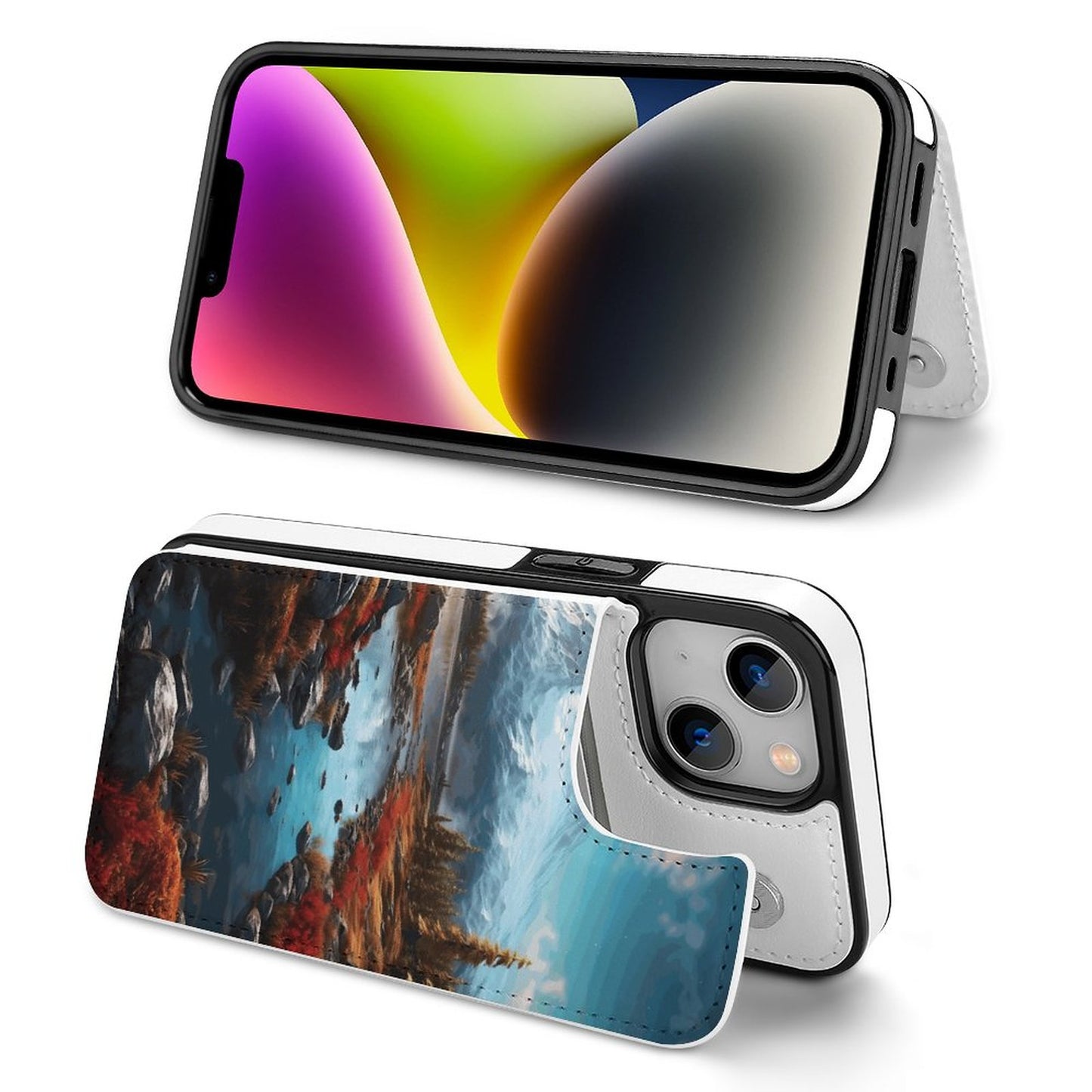 Mobile Phone Case for Apple IPhone 14 SolarLab_Norwegian_aurora_autumn_mountains_forests_lake_hyper-d_e2aa2e52-6a16-40cc-b676-99c207efe850 normal-online-PERSONAL DESIGN