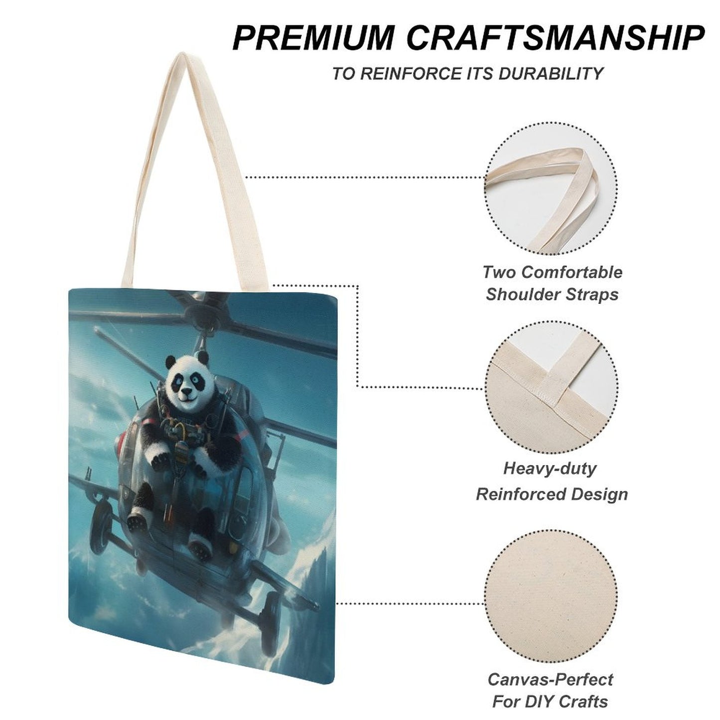 Canvas Tote Bag Double SolarLab_a_Panda_pilot_drive_a_helicopter_in_the_sky_on_the_Arc_0bd4d23c-c25c-4fbe-86ba-f0af5e7f6d6e Style-12 38×41cm normal-online-PERSONAL DESIGN