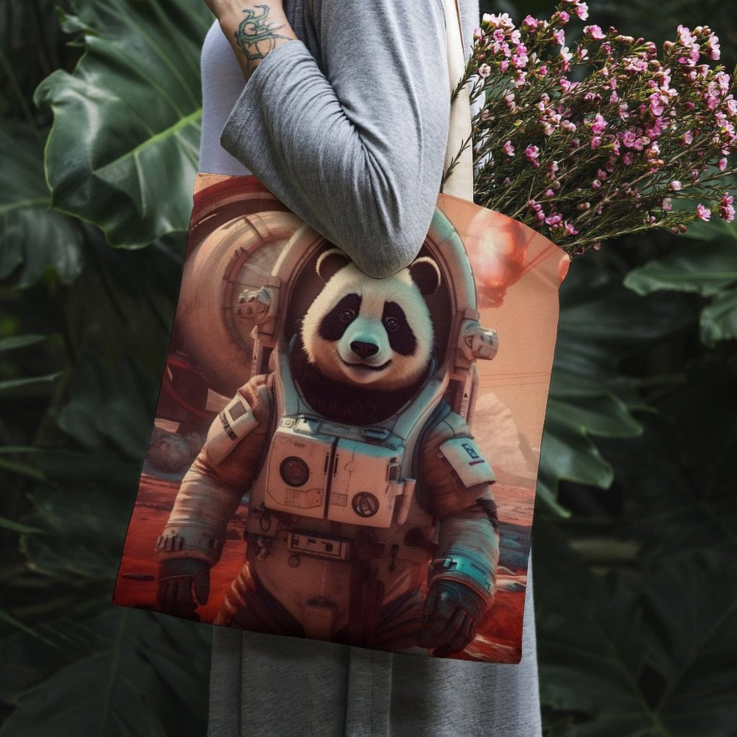 Canvas Tote Bag Double SolarLab_a_Panda_astronaut_walk_on_the_Mars_starship_Cyberpunk__817d9ed4-a444-4a2e-9755-363c1bf53d11 Style-31 38×41cm normal-online-PERSONAL DESIGN