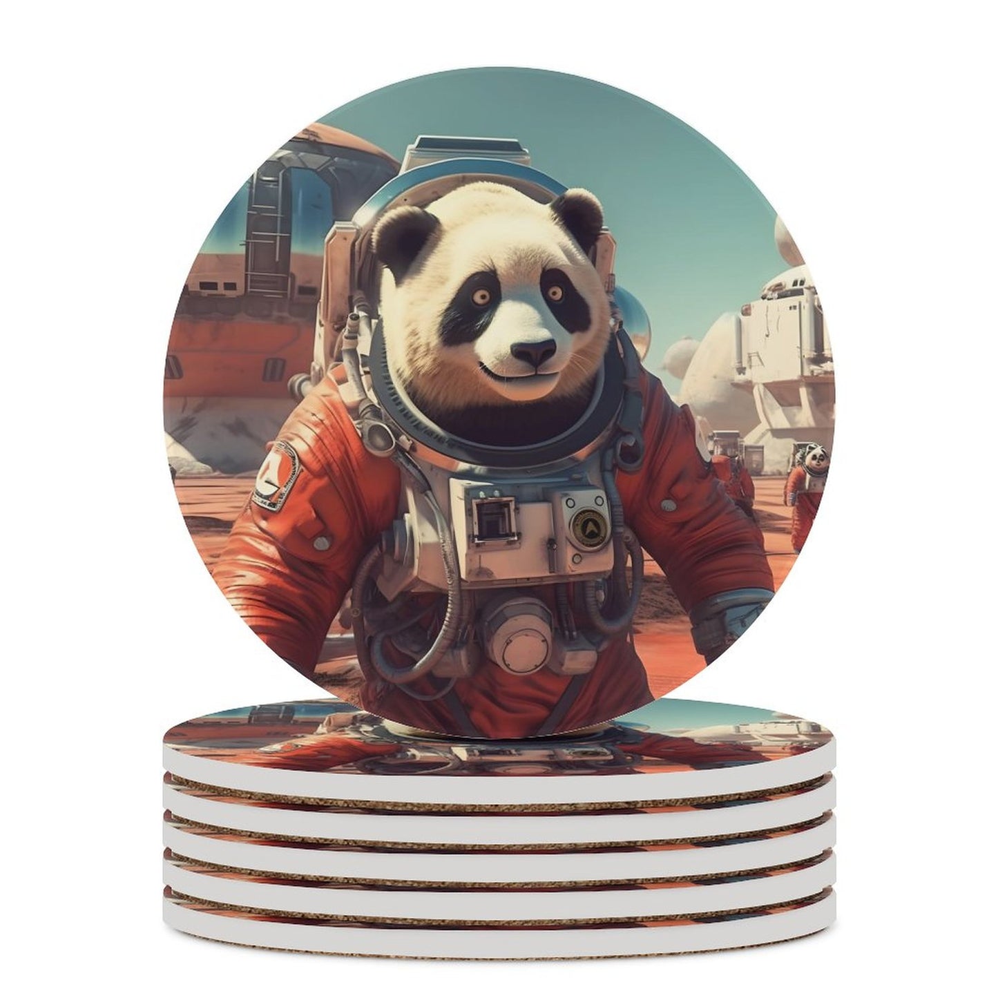 Ceramic Coasters (Round) SolarLab_a_Panda_astronaut_walk_on_the_Mars_spaceship_sci-fi_pu_793a70ab-82ca-4501-88c6-6cc9c3220406 normal-online-PERSONAL DESIGN