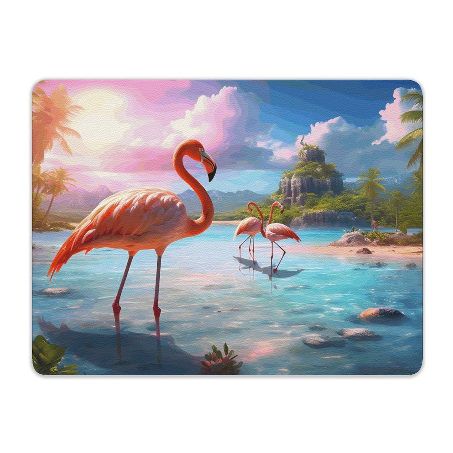 Leather Mouse Pad Flamingos_001 Style One Size normal-online-PERSONAL DESIGN