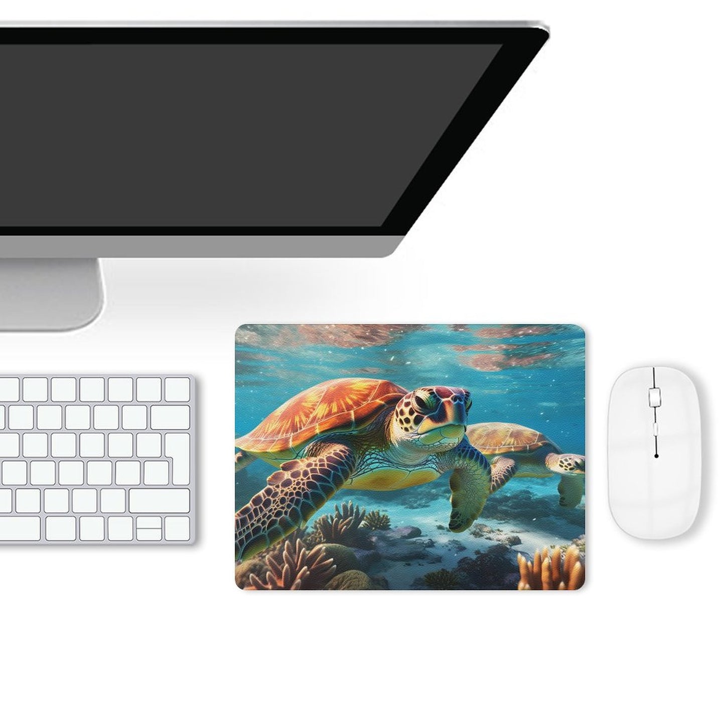 Leather Mouse Pad Sea Turtles, 1 Size, DA05B12 - iTopMax