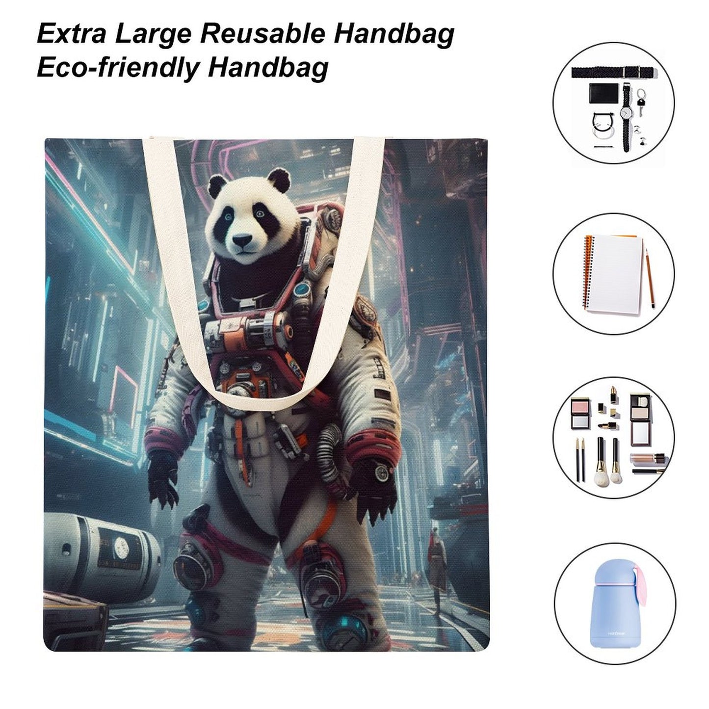 Canvas Tote Bag Double SolarLab_a_Panda_astronaut_walk_on_the_space_rocket_Cyberpunk_f_6aa28c47-6dfa-4eec-a240-3d5529ab2e65 Style-28 38×41cm normal-online-PERSONAL DESIGN