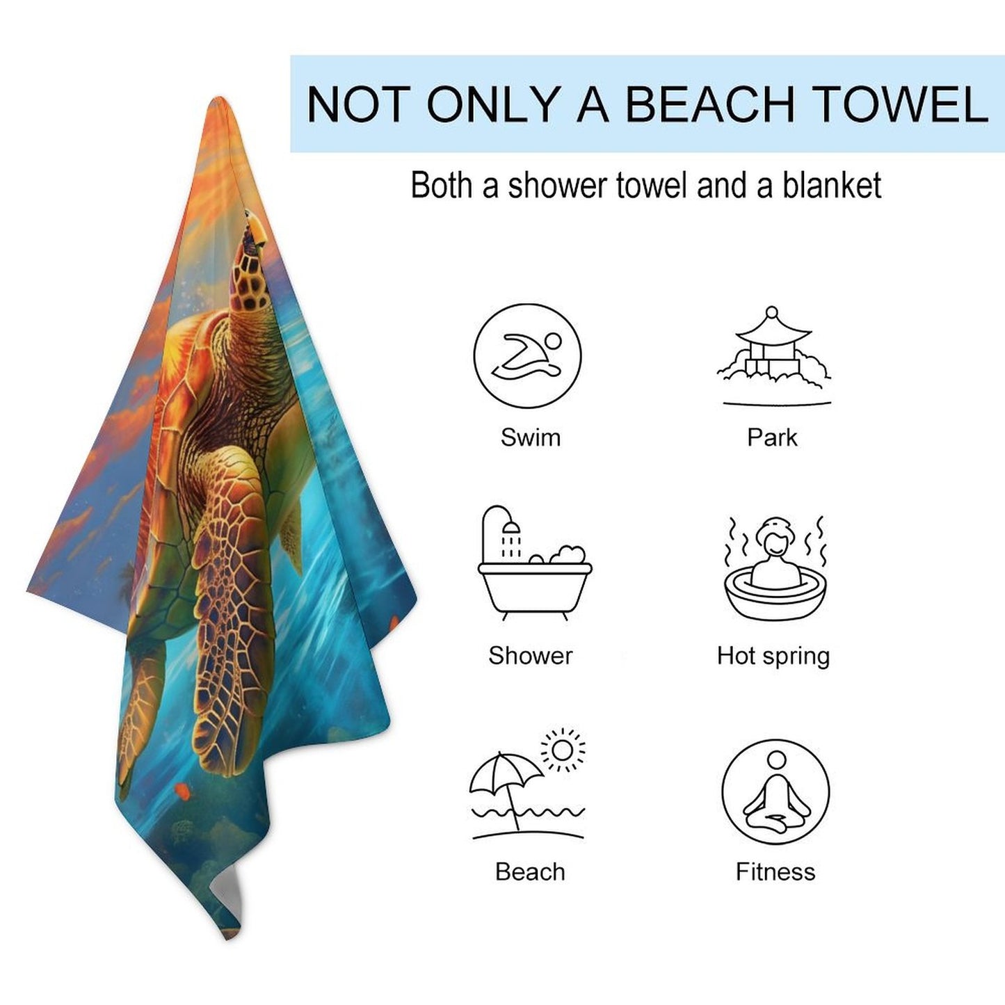 Beach Towel SolarLab_Sea_turtles_tropical_sea_island_sunlight_fantasy_art_d_c29a6e10-0f28-42ee-8e19-15bcf9990e3c Style One Size normal-online-PERSONAL DESIGN