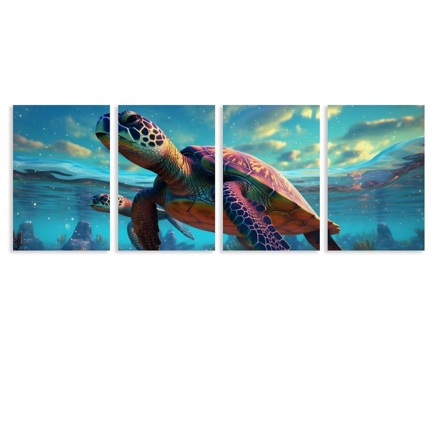4 Panel Hanging Posters Vertical SolarLab_Sea_turtles_tropical_sea_island_sunlight_fantasy_art_d_8c17eb4f-0c33-48bc-80bd-25ce9d585c40 normal-online-PERSONAL DESIGN