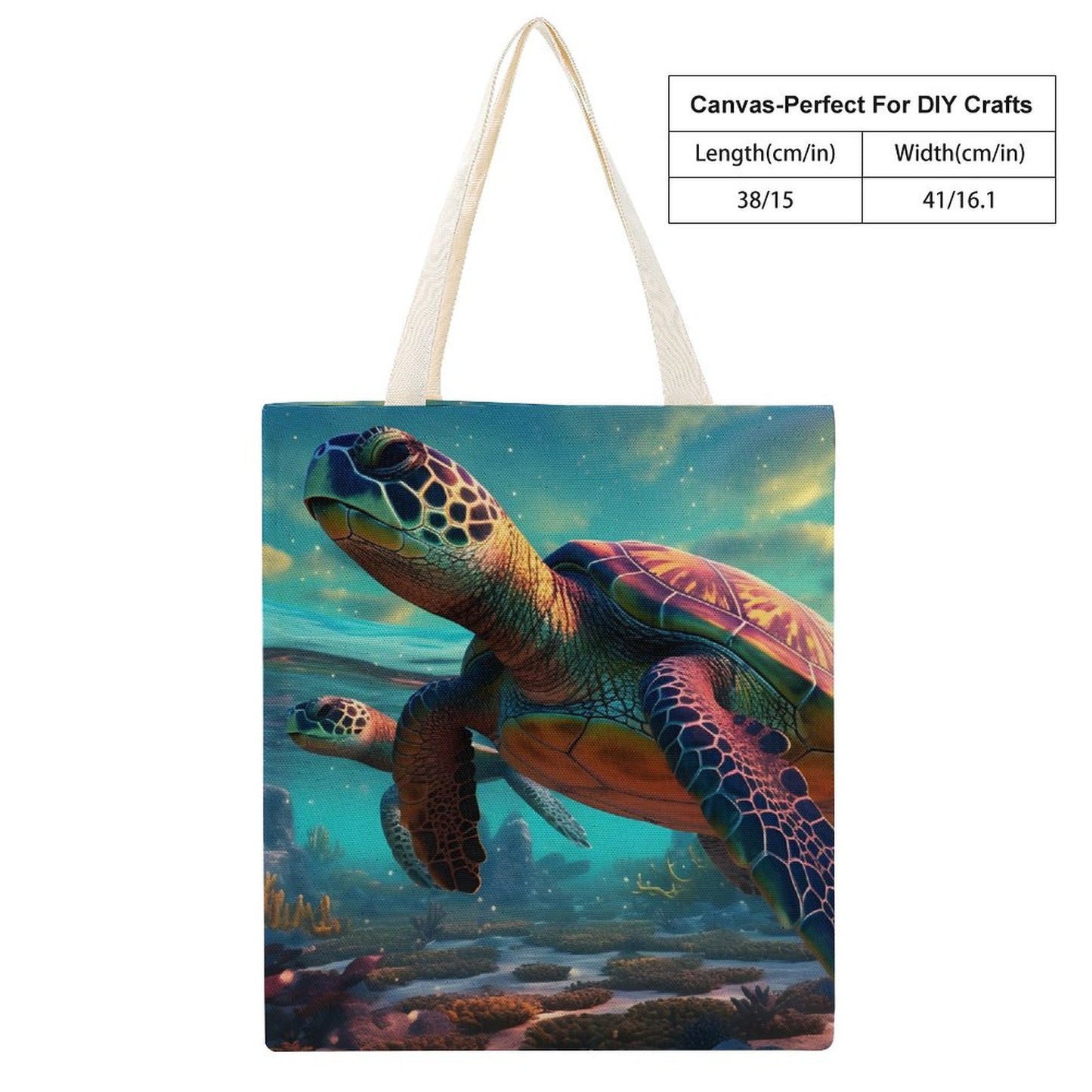 Canvas Tote Bag Double Side, Sea Turtles, B001A002 - iTopMax