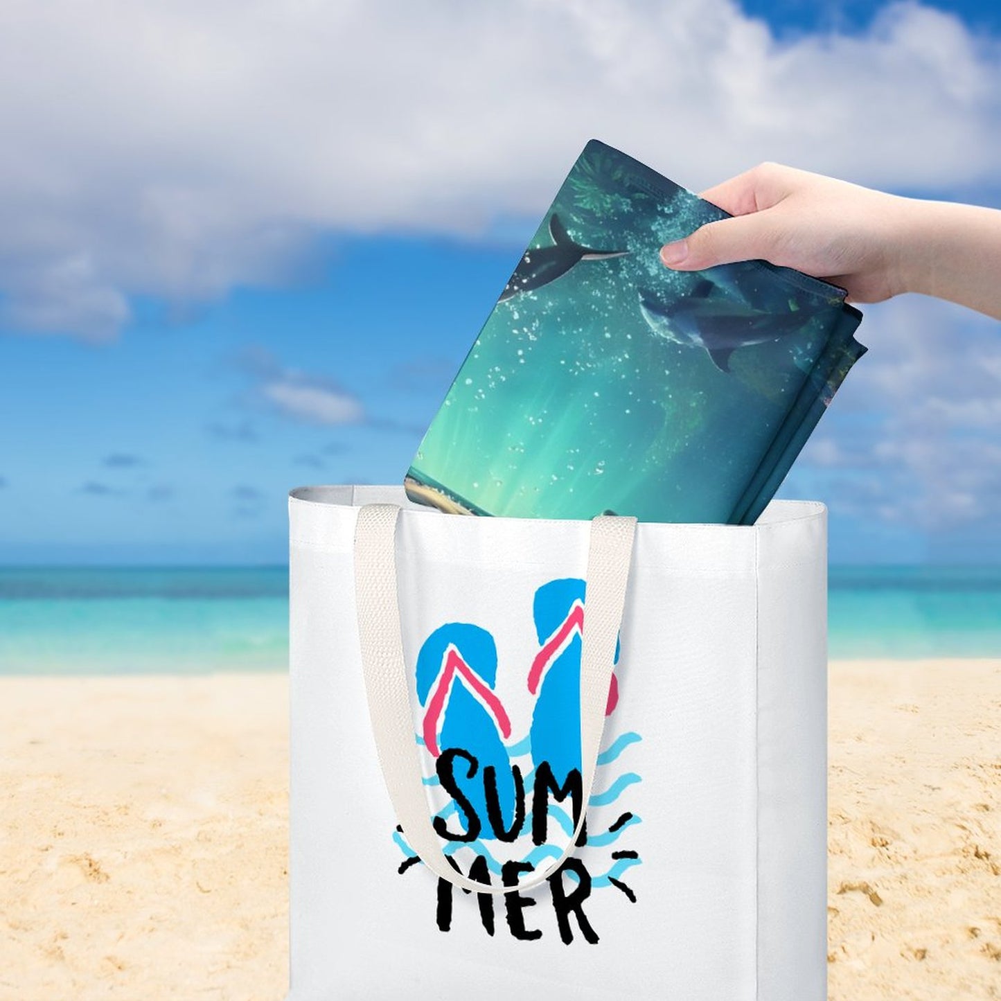 Beach Towel SolarLab_Dolphins_tropical_sea_island_sunlight_fantasy_hyper-de_f2db25c8-82f5-45d9-9ff2-698e69821ae5 Style One Size normal-online-PERSONAL DESIGN