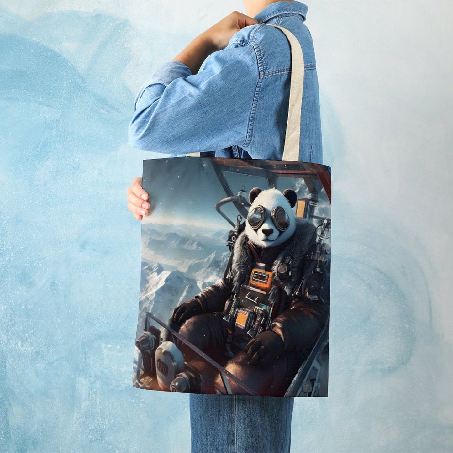 Canvas Tote Bag Double SolarLab_a_Panda_pilot_drive_a_super_helicopter_in_the_sky_on_s_5deac0d9-9f06-4c66-8e7d-b1badc4aba40 Style-3 38×41cm normal-online-PERSONAL DESIGN