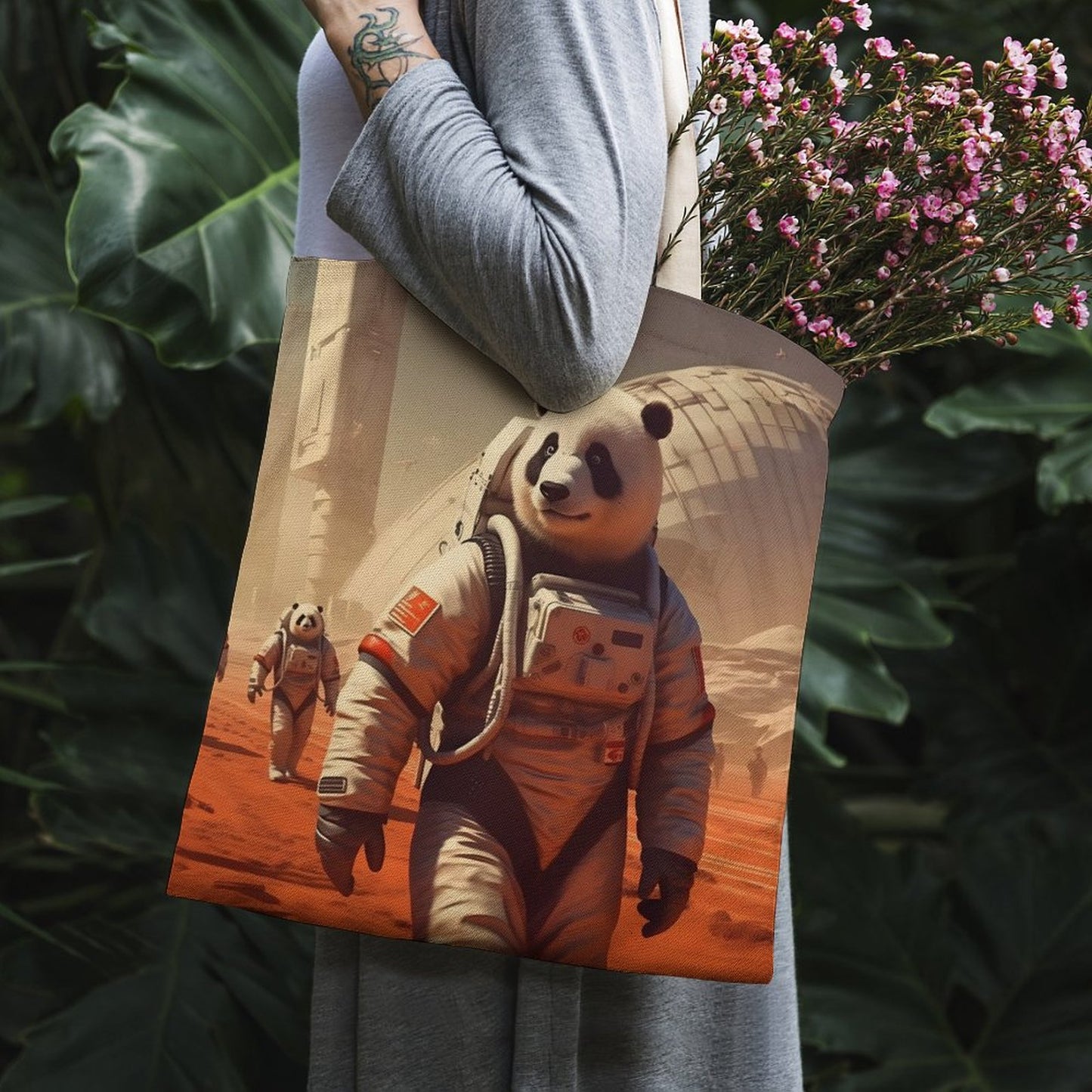 Canvas Tote Bag Double SolarLab_Pandas_astronaut_walk_on_the_Mars_starship_Cyberpunk_f_54a1f0e3-58cf-429e-ac81-c608447d471a Style-21 38×41cm normal-online-PERSONAL DESIGN