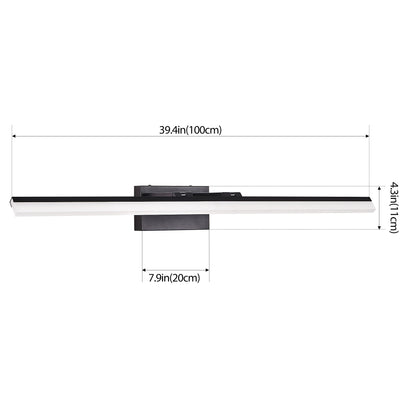 US Local 39 Inch Modern LED Bathroom Vanity Light -Sleek Black Metal Wall Light For Mirror, Dressing Room Or Sink Area