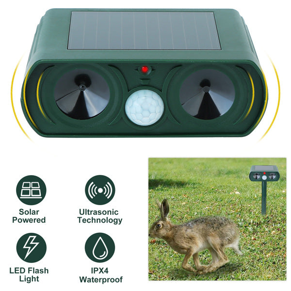 US Local Ultrasonic Animal Repellent Solar Motion Sensor Repellent IPX4 Outdoor Waterproof Type, No Delivery On Weekends