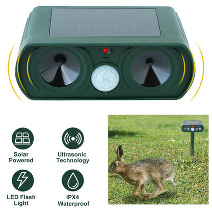US Local Ultrasonic Animal Repellent Solar Motion Sensor Repellent IPX4 Outdoor Waterproof Type, No Delivery On Weekends