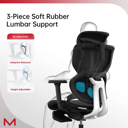 US Local Ergonomic Office Chair With Footrest Home Office Chair With Soft Rubber Lumbar Support Tilt Mesh Computer Chair
