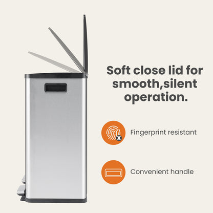 US Local 60 Liter Stainless Steel Trash Can