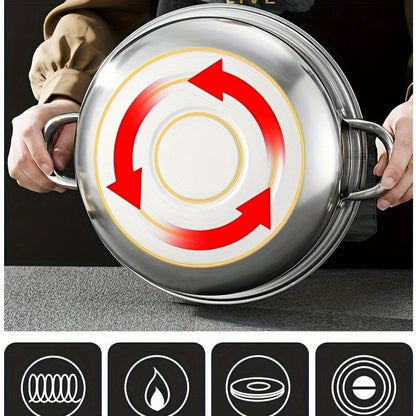 US Local High Quality Stainless Steel Steamer Set - Double-layer Thickened Design, Suitable For Induction Cookers And Gas Stoves - Perfect For Cooking And Hospitality, Durable Household Kitchen Utensils