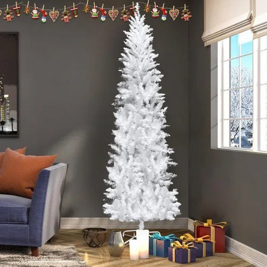 US Local 7.5ft Flocking Tied Light Christmas Tree