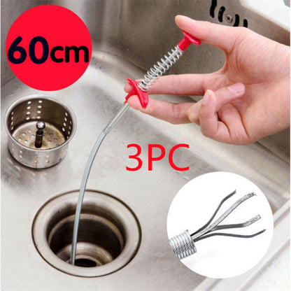 US Local 60CM Sewer Dredger Spring Pipe Dredging Tool Household Hair Cleaner Drain Clog Remover Cleaning Tools Household For Kitchen Sink Kitchen Gadgets