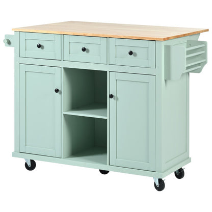US Local Kitchen Trolley With Rubberwood Folding Leaf Countertops