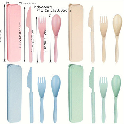 US Local Sustainable Diet 4-Piece Eco-Friendly Cutlery Set Biodegradable Reusable