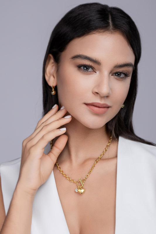 Meteor Wish - A Fashionable And Trendy Necklace Pendant Diamond Jewelry Necklace Set With 1-carat Moissanite S925 Sterling Silver And Gold Plating