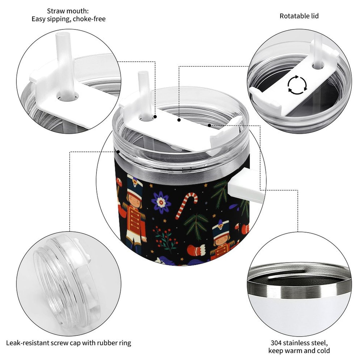 PHDT00014 POD US Local Tumbler 40 oz Large Capacity Car Cup Christmas