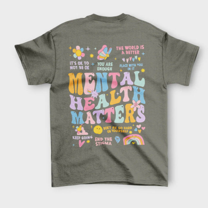 2D Printed Thanksgiving Element All Cotton T-shirt Loose Short Sleeve