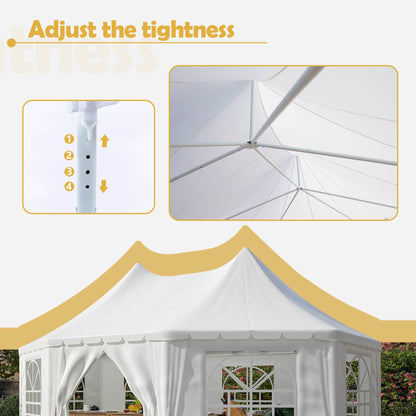 US Local Double Peaked Arabian Shelter,Party Tent,PVC Coated Polyester Roof,Roll-Up Doors And Windows,Removable Side Walls,And Complete Accessorie,White