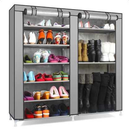 US Local Double Row 9-grid Non-woven Shoe Cabinet