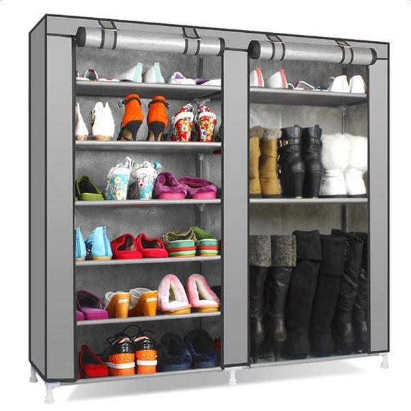 US Local Double Row 9-grid Non-woven Shoe Cabinet