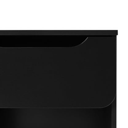US Local Modern Minimalist 1-Drawer Nightstand With Cubby Black
