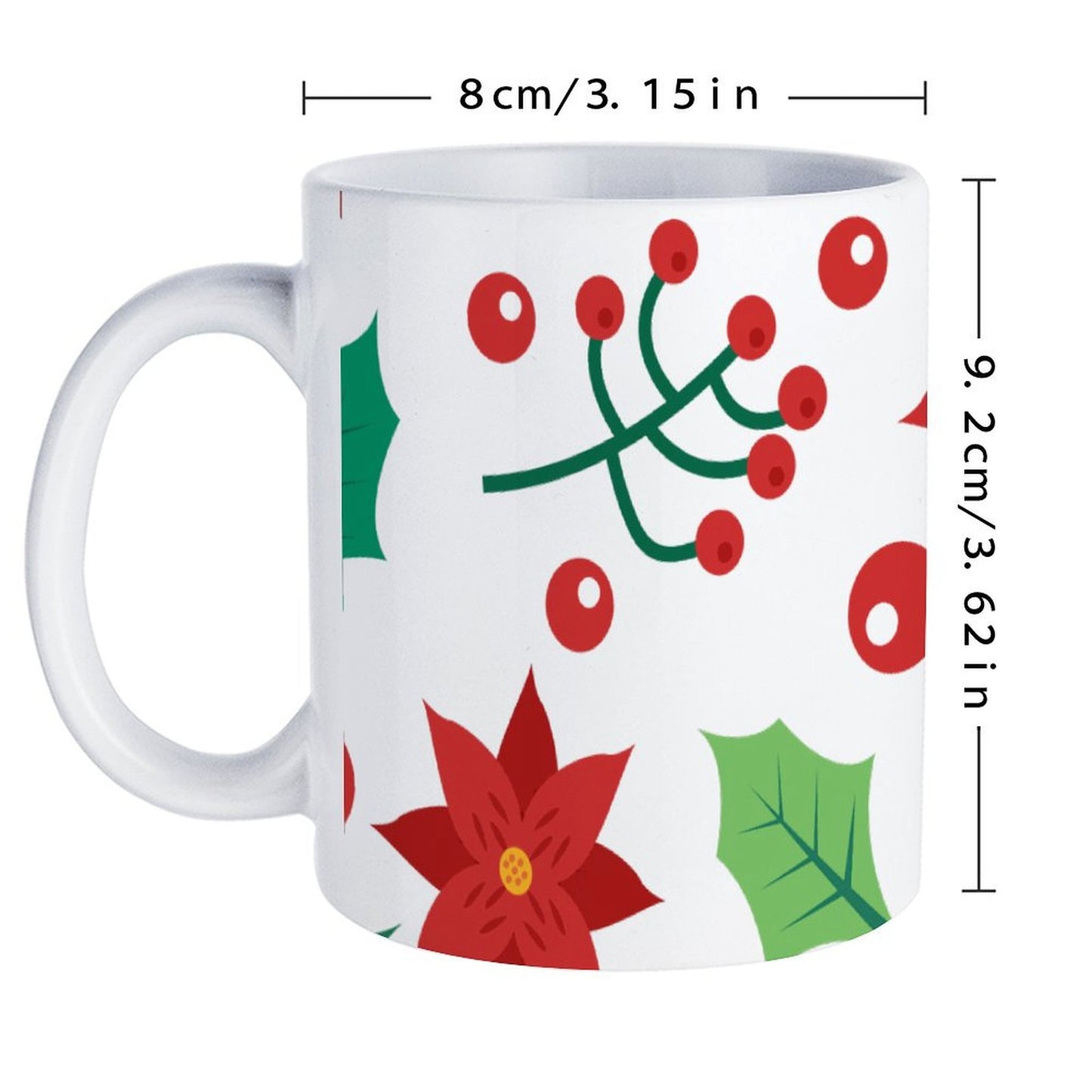 POD US Local White mug with full print, Christmas Red Green 0054