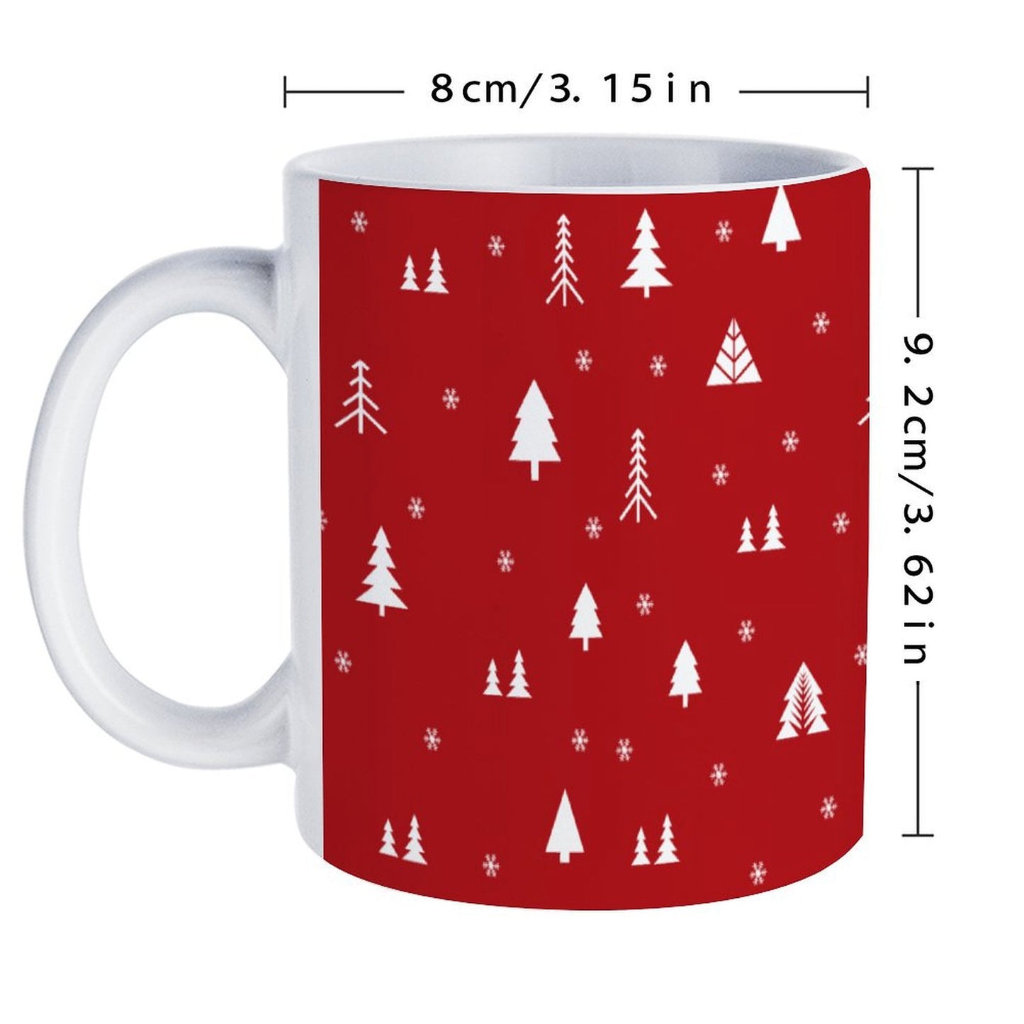 POD US Local White mug with full print, Christmas Trees 0006