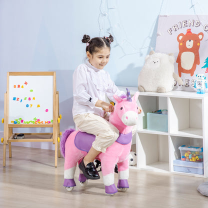 US Local Kids Plush Toy Rocking Horse Pony Toddler Ride on Animal Rocker with Realistic Sounds