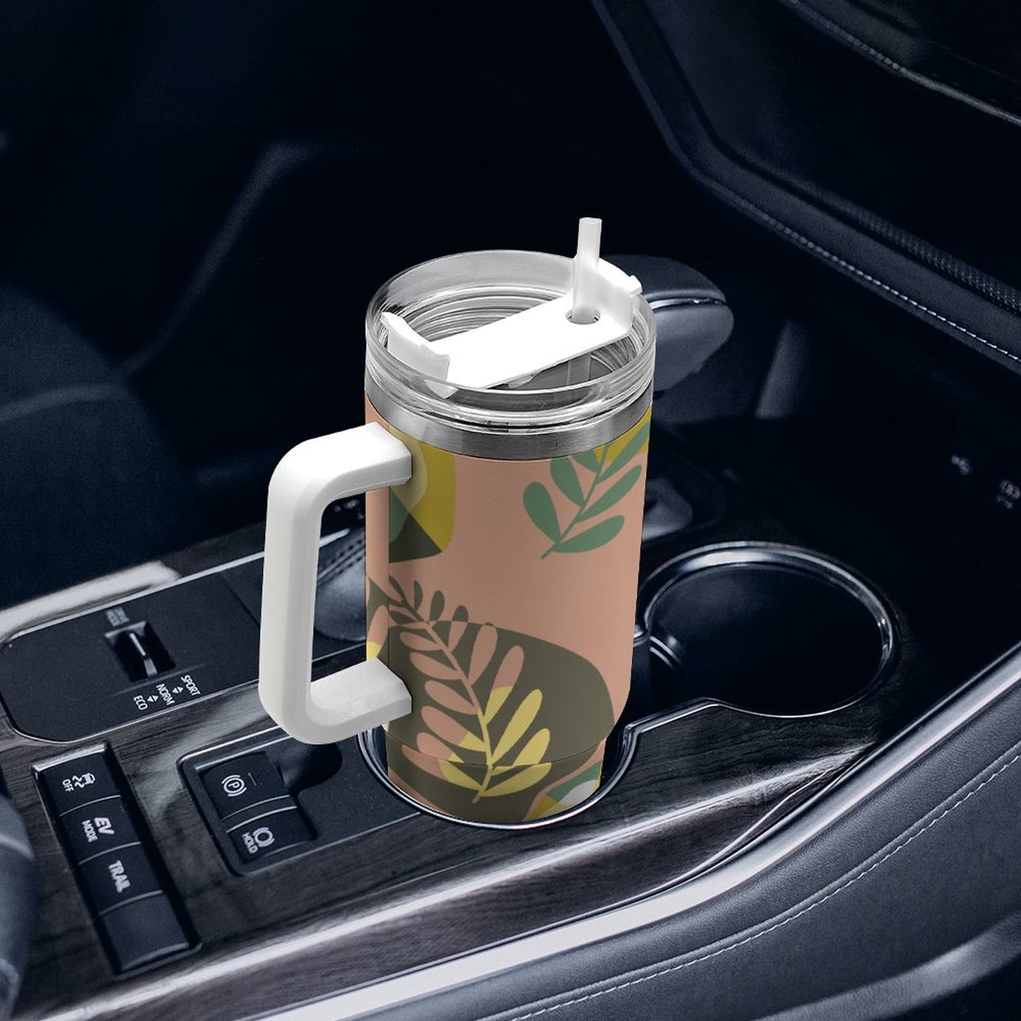 PHDT00109 POD US Local Tumbler 40 oz Large Capacity Car Cup Leaves, Tropical