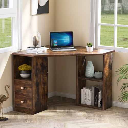 UK Local L-Computer Desk Corner Computer Desk With Large Storage Space Study Desk Laptop Table For Home Office