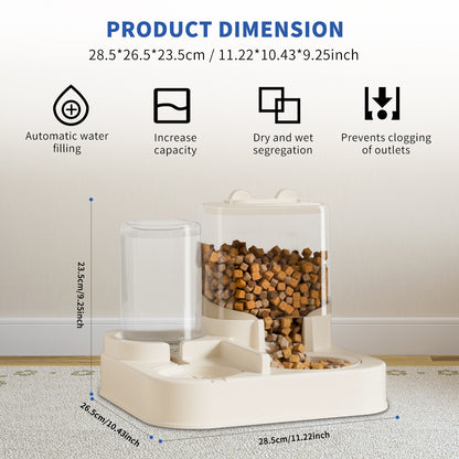 US Local Transparent And Visible Pet Feeding And Drinking Dispenser, Automatically Refilling Food And Water, Caring For Every Moment, Allowing Owners To Travel Easily And Pets To Enjoy Worry Free Eating And Dr