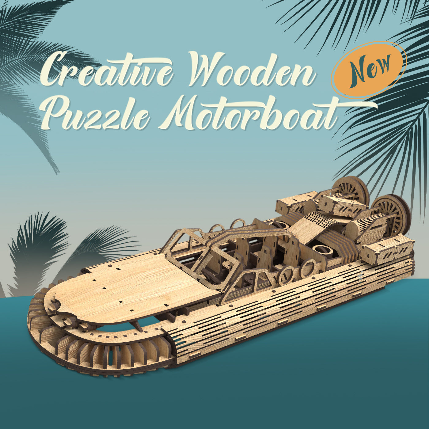 US Local Stylish And Simple Allengrad Speedboat Shape Puzzle Toy