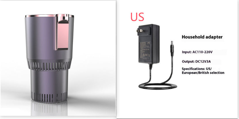 USA Local 2 In1 Car Heating Cooling Cup 12V Smart Car Cup Holder Digital Temperature Display Drink Cup Warmer Cooler Mini Car Refrigerator
