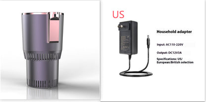 US Local 2 In1 Car Heating Cooling Cup 12V Smart Car Cup Holder Digital Temperature Display Drink Cup Warmer Cooler Mini Car Refrigerator