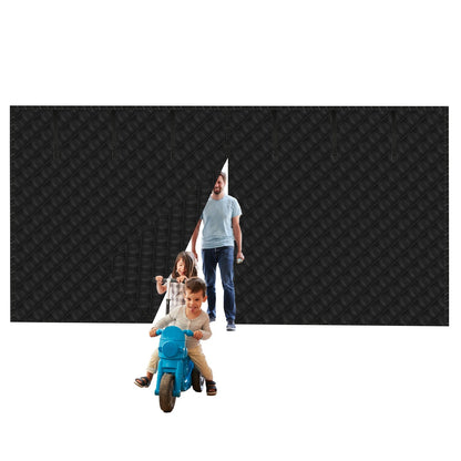 US Local 1 Pc 16x7FT Magnetic Thermal Insulated Garage Door Curtain For Winter Two Car Garage Screen With Magnetic Closure 8 Roll Up Buckle Straps For Two Cars Weatherproof Windproof Soundproof