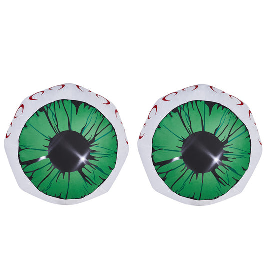 2PCS 3ft Green Eyed Ball ,2 White LED Lights Halloween Inflatable Decoration 12V