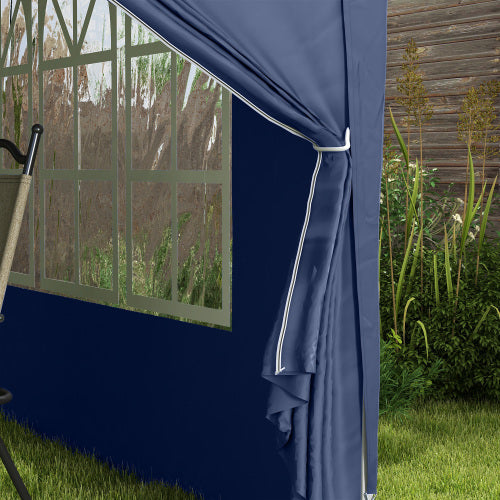 UK Local Outsunny 3 X 3m Pop Up Gazebo, Water And UV Resistant Party Tent Camping Canopy Marquee With Carry Bag, Blue