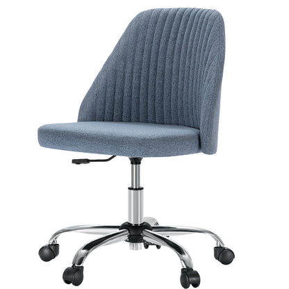 US Local Modern Fabric Armless Adjustable Swivel Office Desk Chairs With Wheels