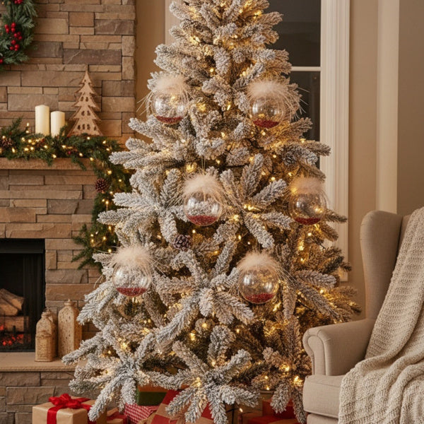 US Local 6PCS Set Glass Christmas Ornaments Decorative Hanging Balls For Tree & Holiday Party Decor Festive Home Decorations FBA Shipment