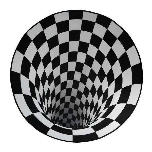 US Local 3D Visual Floor Area Mat Anti-slip Illusion Rug Doormat Round Living Room Carpet Mat