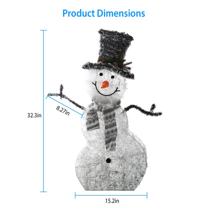 US Local 1Pc LED Christmas Snowman Decoration Light Collapsible Battery Operated Lighted Snowman Indoor Outdoor Garden Light With Removable Hands Scarf